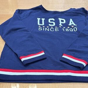 U.S. Polo Assn. Navy Long Sleeve Tee with Red and White Accents
